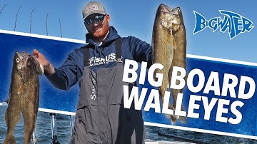 Using Big Planer Boards For Walleye Trolling on Lake Erie -  Fall Walleye Fishing Off Huron, Ohio