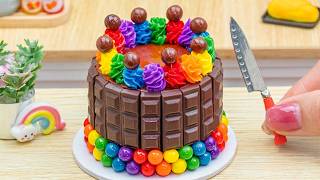 🎂🌈 Rainbow Mini Chocolate Cake | Colorful Cake Decorating ASMR | Mini Bliss