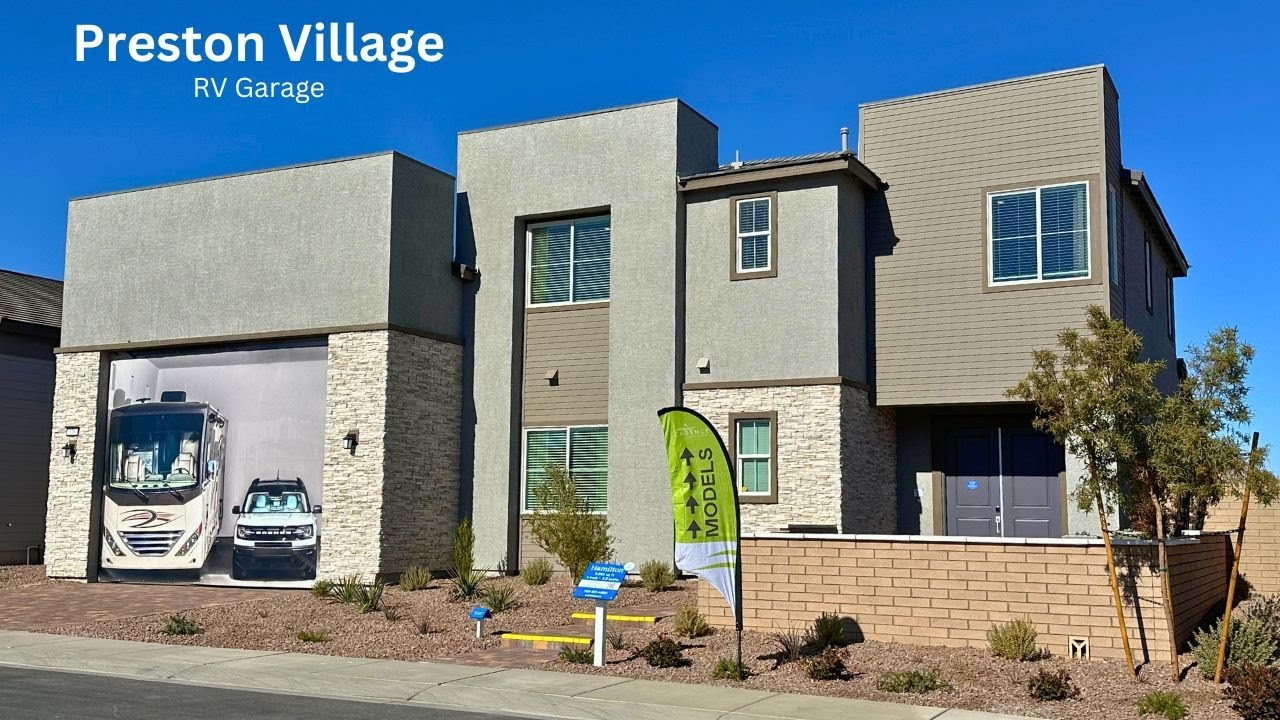 Preston Village at Cadence by Lennar | New Homes For Sale Henderson - Hamilton RV Garage $696k+
