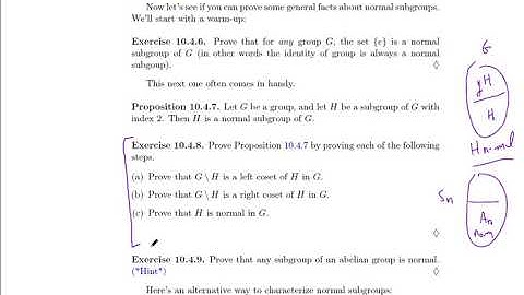 Cosets Section 4 (1): Normal subgroups