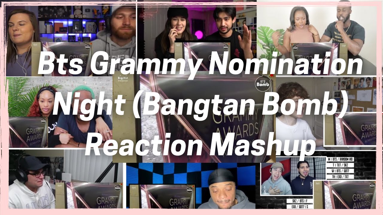 BTS- [BANGTAN BOMB] Grammy Nomination Night Reaction Mashup