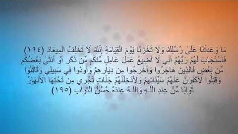 تلاوة بترتيل بديع للقارئ زايد من سورة آل عمران