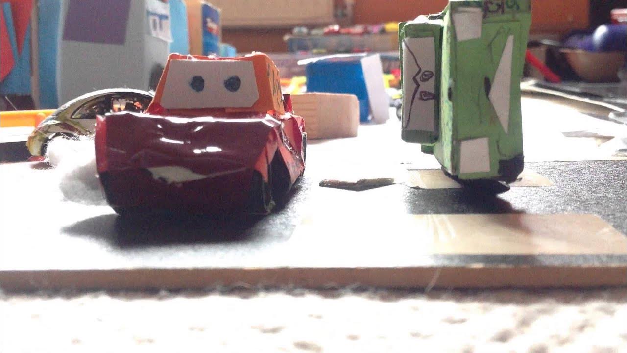 Cars 3 Piston Cup Race Stop Motion Cars 3 McQueen's Piston cup crash 2--stop motion - YouTube