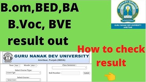 B.com ,bed result out #gndu #result how to check result of GNDU exam