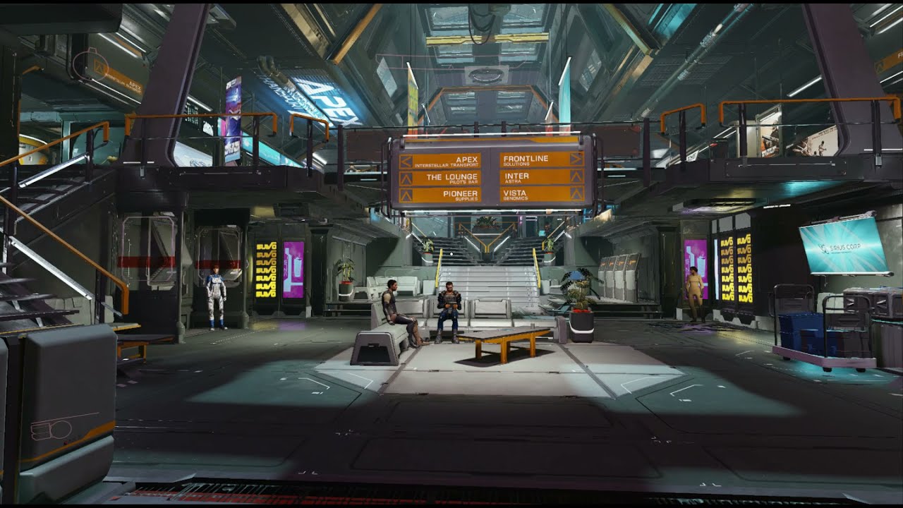 Elite Dangerous mega ship interior with escape pod