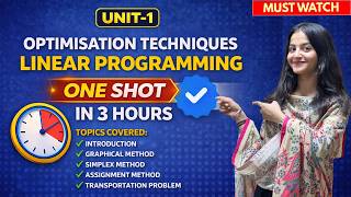 Linear Programming One Shot 🔥| Optimization Techniques Unit-1 In 3 Hours