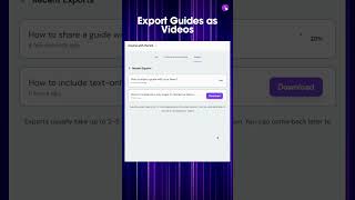 Introducing: Export Guides as Videos 🎬  #saas #demo #tutorial #coursecreation #saasmarketingagency