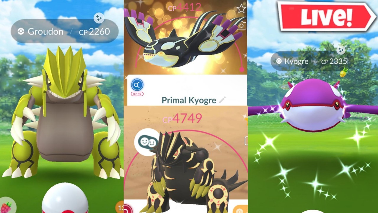 Hunting✨️Shiny Primal Groudon & Kyogre On Road To Kalos in Pokemon Go