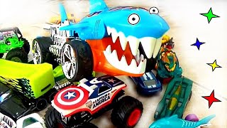 Shark monster truck Hot wheels Plays wiht Kostya / kids comedi video