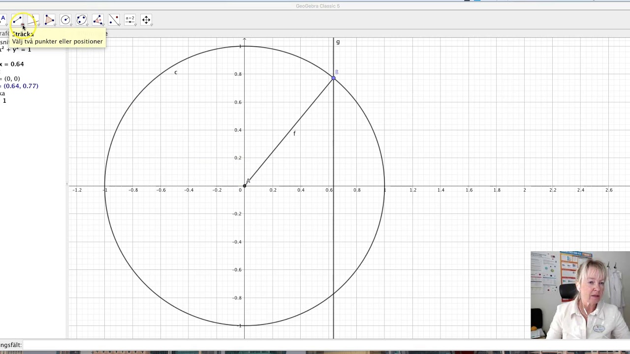 Enhetscirkeln, geogebra
