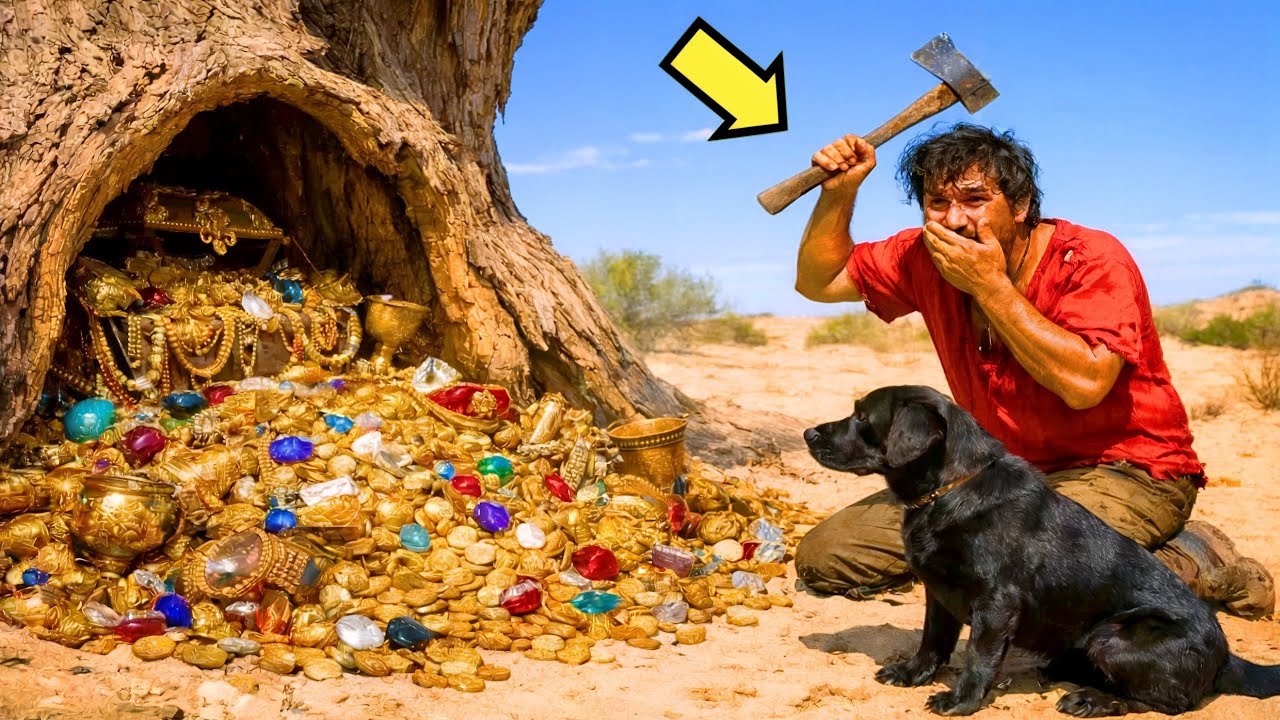 DER HUND HÖRTE NICHT AUF, DEN BAUMSTAMM ANZUBELLEN… BIS ER DIE AXT NAHM UND…