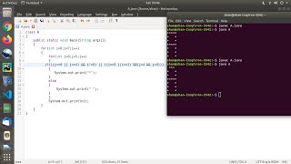 java program printing star in A shape