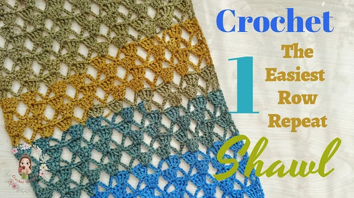 Crochet The Easiest 1 Row Repeat Shawl Pattern / Beginner Friendly Tutorial