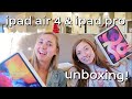 unboxing the new ipad air 4 AND ipad pro + apple pencil 2nd gen!