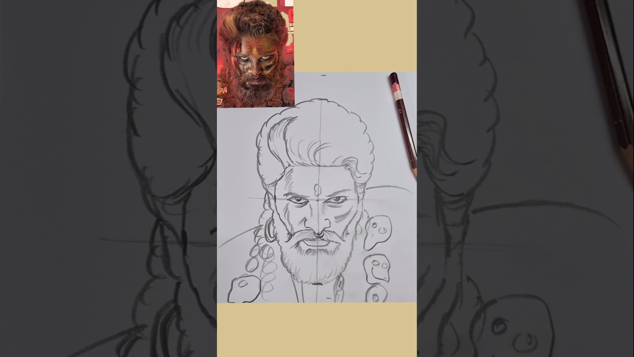 Pushpa 2 Allu Arjun Drawing 