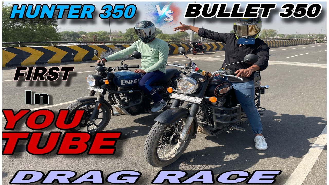 Bullet Ribon RE HUNTER 350 vs BULLET RIBBON 350 new DRAG RACE || most dimanding drag ...