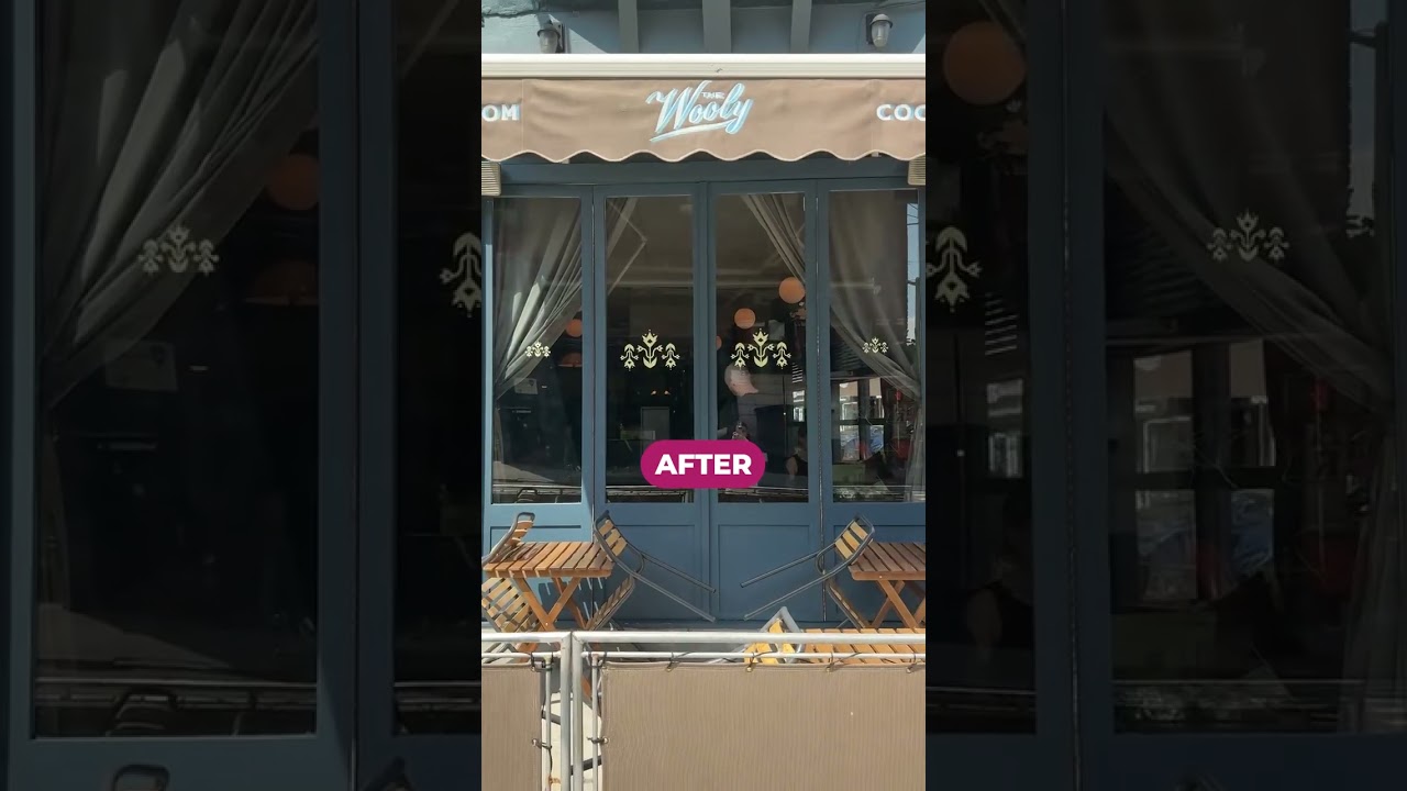 BEFORE & AFTER INSTALLATION OF VINYL LETTERING! YOUR EVENT NEEDS THIS!