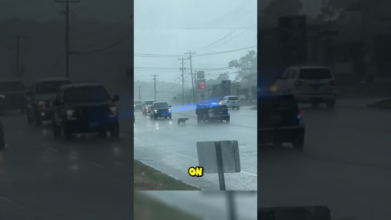 🚔🐕 "Heartwarming Rescue: Officer Saves Dog from the Rain!" 🌧️❤️