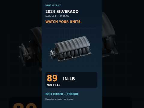 2024 Silverado 5.3L Intake Manifold Torque & Bolt Sequence