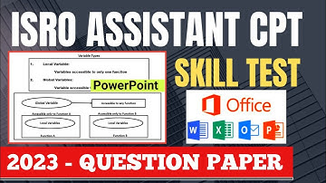 ISRO Assistant Cpt Skill test 2024 | Previous year paper | PowerPoint