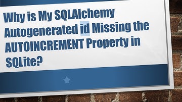 Why is My SQLAlchemy Autogenerated id Missing the AUTOINCREMENT Property in SQLite?