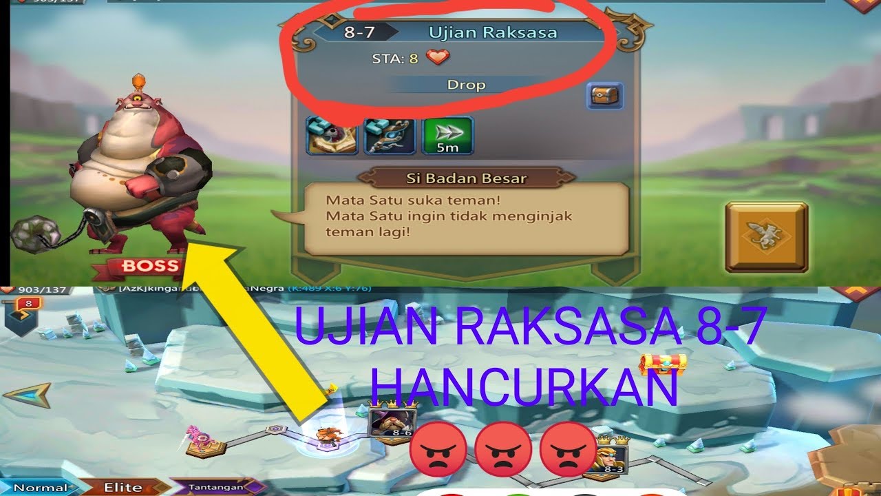 Formasi mengalahkan bos 8-7 Lords Mobile
