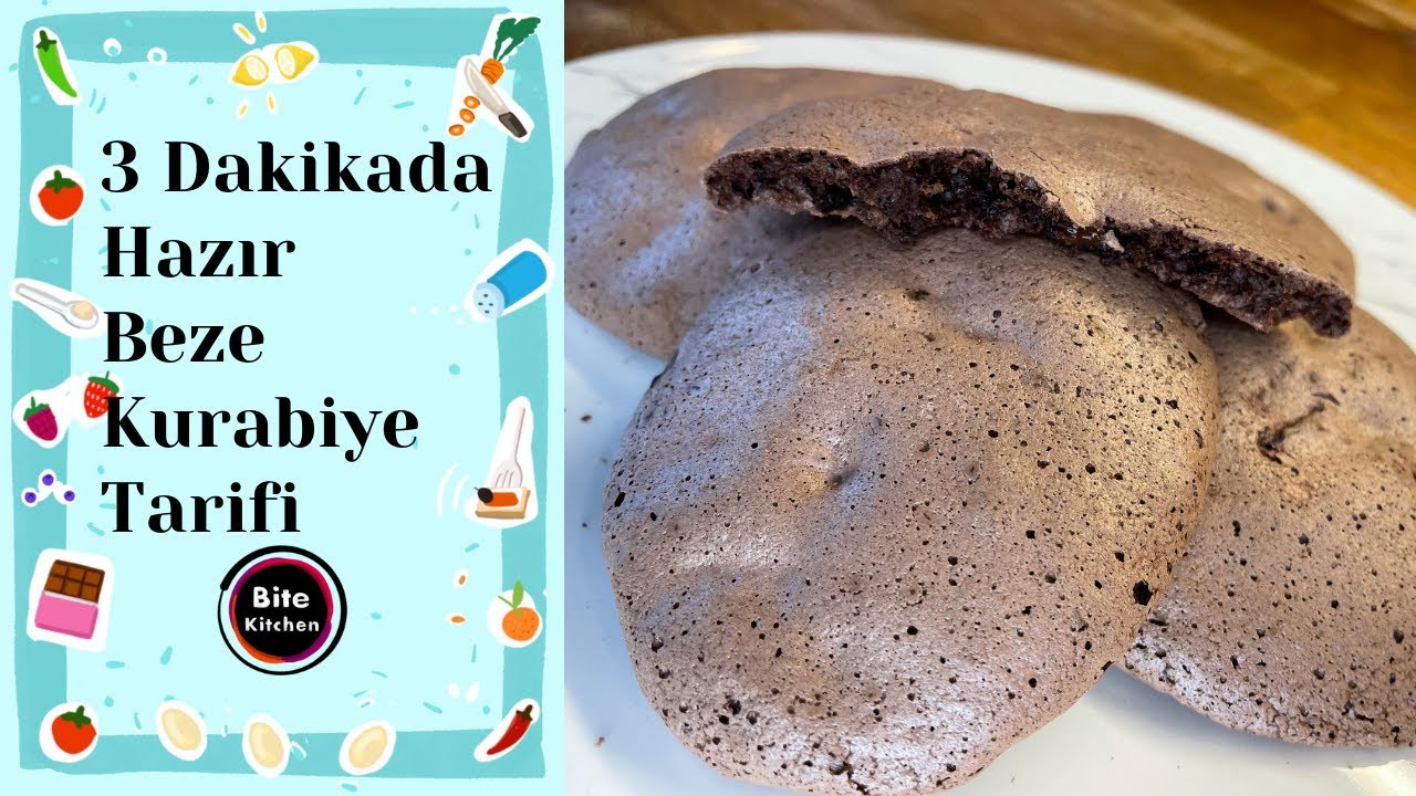 3 Dakikada Hazır Beze Kurabiye / Chocolate Meringue Cookies YouTube