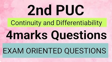 4marks Questions CONTINUITY AND DIFFERENTIABILITY Exam Oriented Questions 2nd PUC