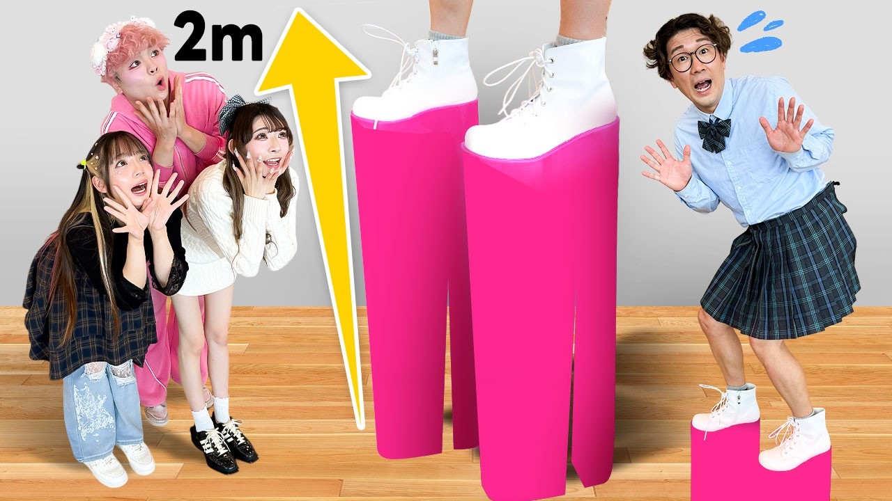 Extreme] 2 meters tall!? Turning Yocchi into a platform shoe girl