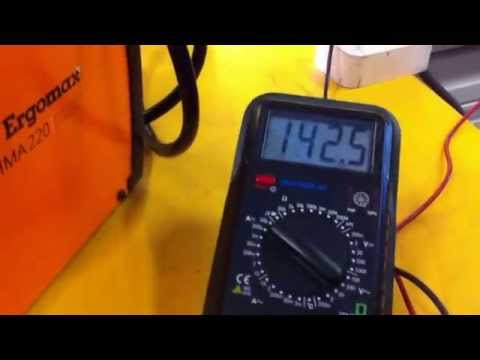 Работа инвертора ERGOMAX MMA 220 при пониженном напряжении