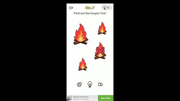 Brain out level 7 | find out the largest fire