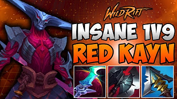 Wild Rift: COMPLETE 1V9 WITH RED KAYN!!