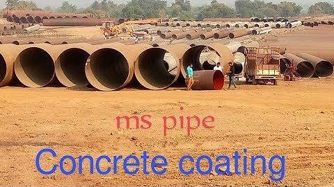 concrete coating on ms pipe .   how to guniting on pipe  #irrigation project#