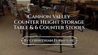 Jofran Cannon Valley Counter Height Storage Table & 6 Counter Stools_1461041