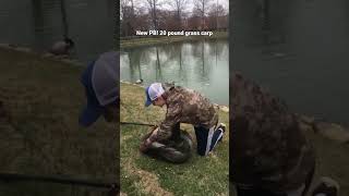 Caught this 20 pound 35 inch grass carp yesterday. New PB! #shrots #fishingvideo