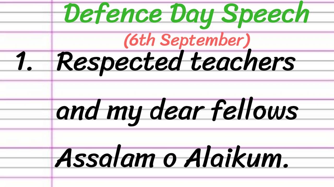 defence day speech in english for class 3