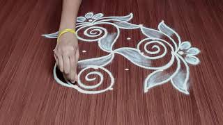 Simple Friday Special Sanku Rangoli Designs | 5 Dots Easy Small Friday Kolam | Latest Daily Muggulu