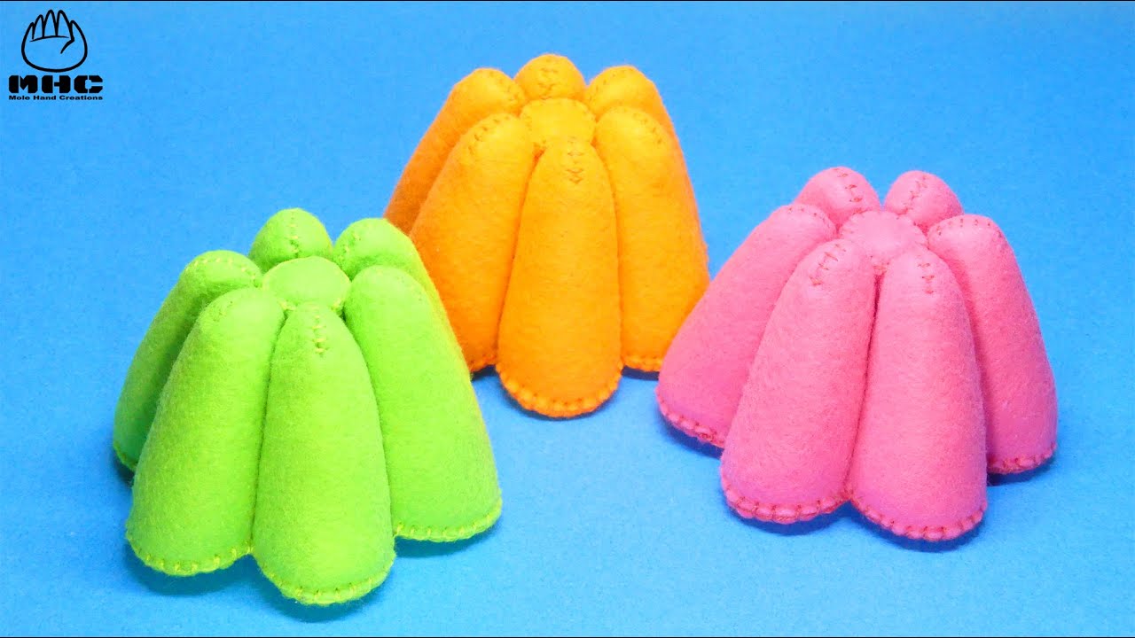 フェルト フェルトのふにゃふにゃアニメ「ゼリー」【Felt sewing toy】「jelly