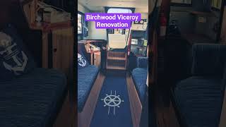 La Vagabonde viceroy 33 boat interior renovation #birchwood