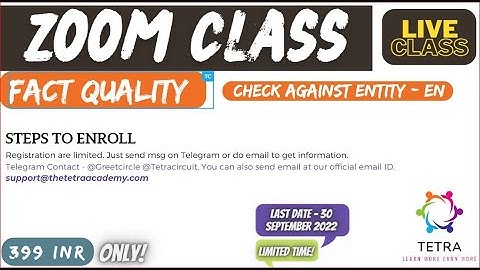 FACT QUALITY CHECK AGAINST ENTITY | ZOOM CLASS | $1000 MISSION