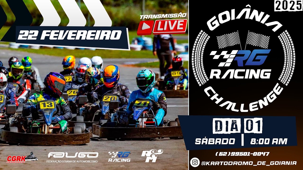 🔴 AO VIVO - GOIÂNIA CHALLENGE 2025 - SÁBADO DIA 1- KARTÓDROMO DE GOIÂNIA - 22/02