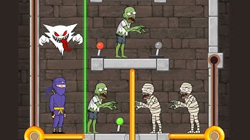 Defeat All Zombies Puzzle Spy New Gameplay ♡ Pull The Pin Game