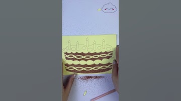 tô màu tranh cát bánh sinh nhật 2 tầng #shorts #sand #cake