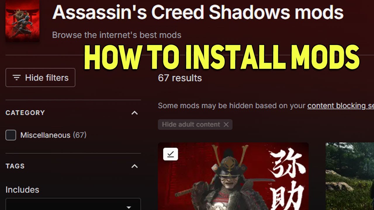 AC Shadows How To Install Mods Assassin's Creed Shadows - YouTube