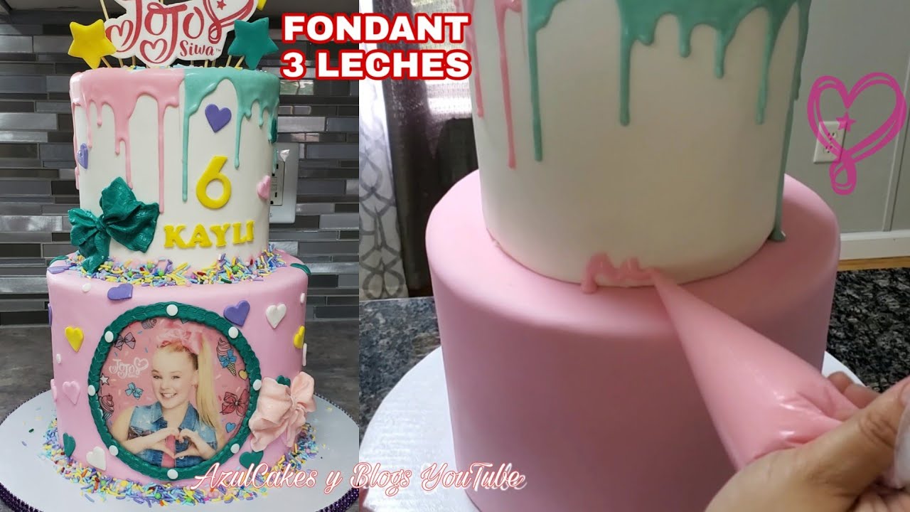 Jojo siwa pastel en Fondant 3 leches