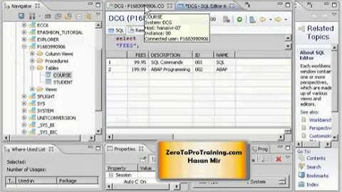 SAP HANA Studio Tutorial 6 - SELECT Statement