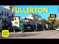 Virtual Treadmill Tour of Downtown Fullerton & Fullerton Train Station | 4K Walking Tour