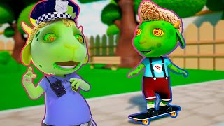 👮‍♂️🧟‍♀️Zombie kids Ride scooters and Make Noise👮‍♂️🧟‍♀️🛴The Policeman Woke up and took the Scooters