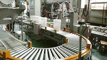 automatic 20L bucket paint oil weighing filling caps feeding press capping line