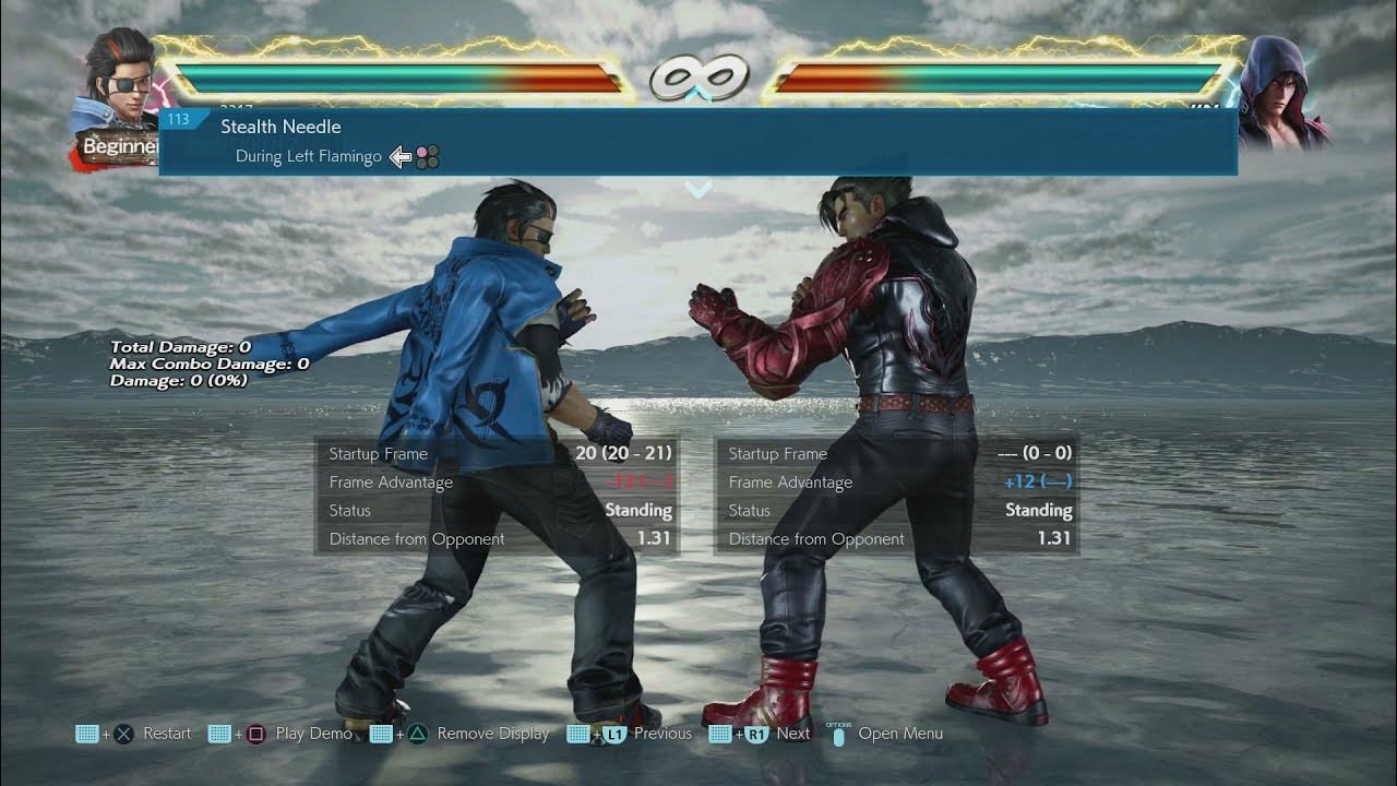 Hwoarang movelist with frame data display season 4 (opponent all block